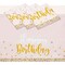 Sparkle and Bash Rectangular Happy Birthday Tablecloth Pink & Gold Birthday Decorations - Durable Reusable Plastic Tablecloth-Photo Backdrop & Party Decorations - Pink - 54 x108 in - Pack of 3